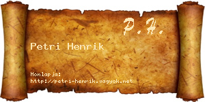 Petri Henrik névjegykártya