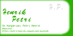 henrik petri business card